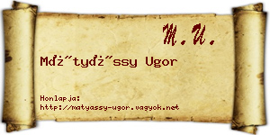Mátyássy Ugor névjegykártya